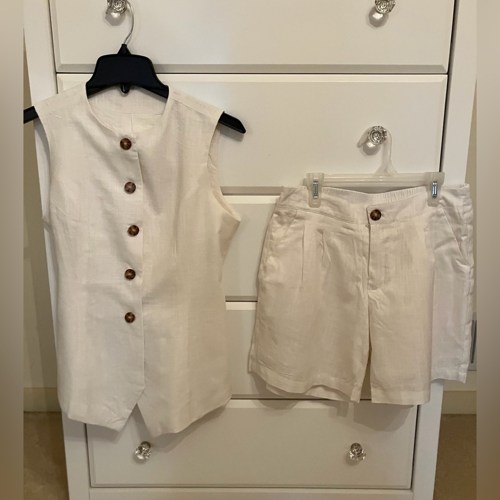 Chic White Linen Set